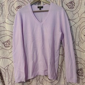 100% cashmere lavender vneck sweater